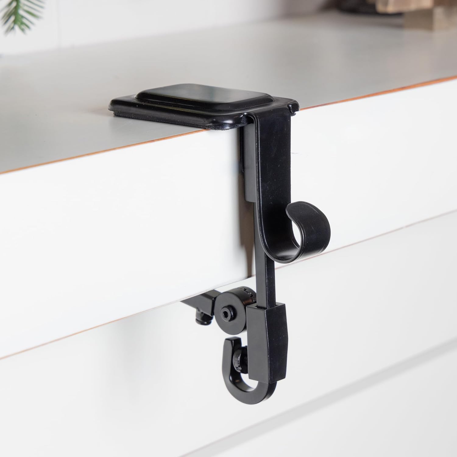Mantel Stocking Holder Adjustable Double Hooks & Rubber Pads