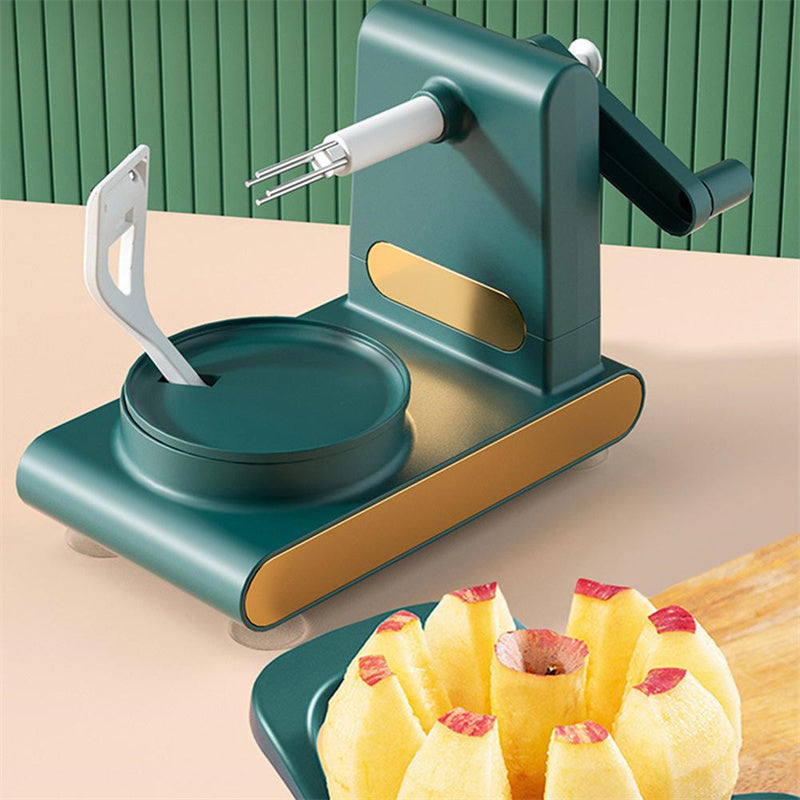 Manual Crank Peeler Suction Cup Base Ergonomic Handle Dishwasher-Safe