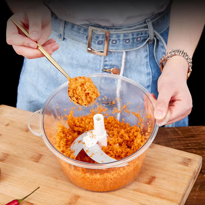 Manual Food Chopper Stainless Steel Blades