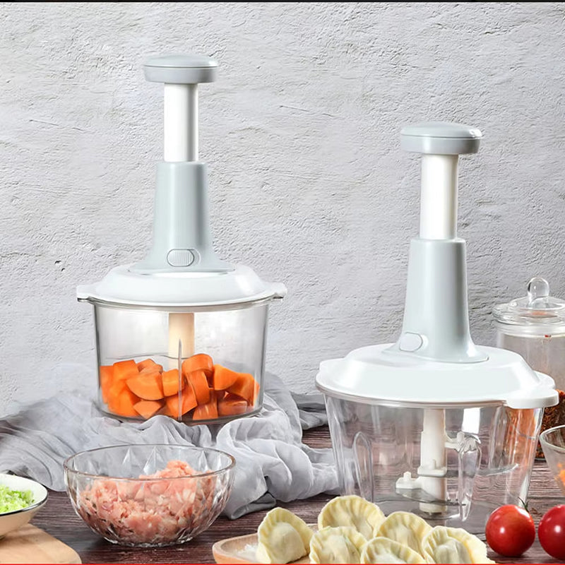 Manual Food Chopper Stainless Steel Blades