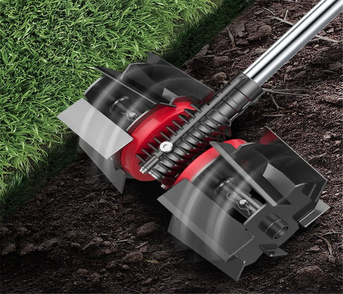 Manual Garden Cultivator Wheel-Lever Mechanism Ergonomic Handle