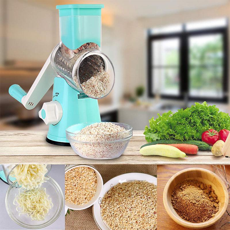 Manual Rotary Grater Stainless Steel Drums & Suction Base