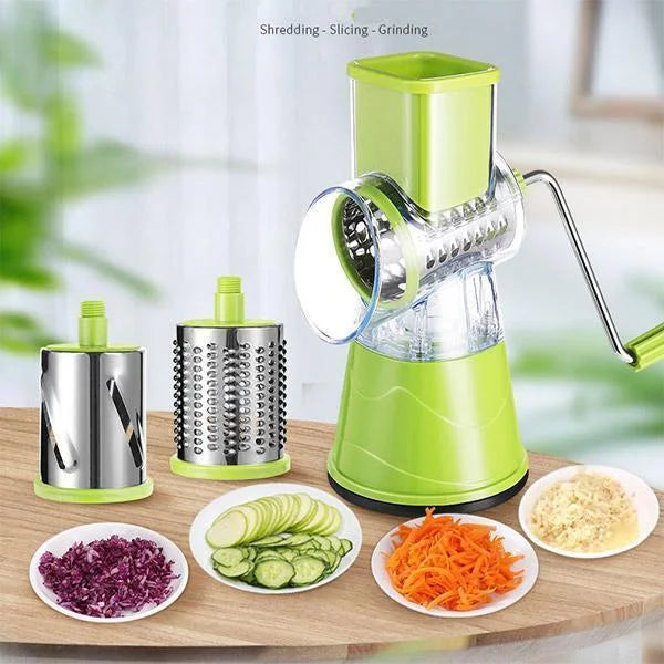 Manual Rotary Grater Stainless Steel Drums & Suction Base