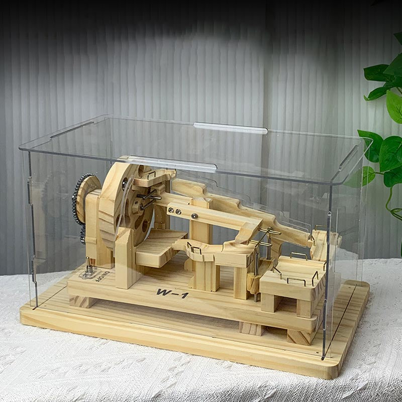 Marble Run Toy Solid Wood & Metal Gears Continuous Movement