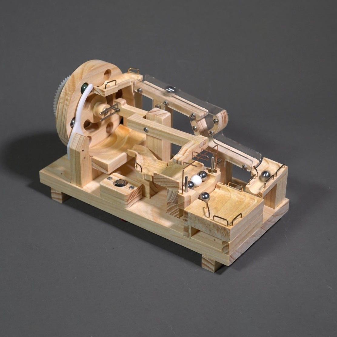 Marble Run Toy Solid Wood & Metal Gears Continuous Movement