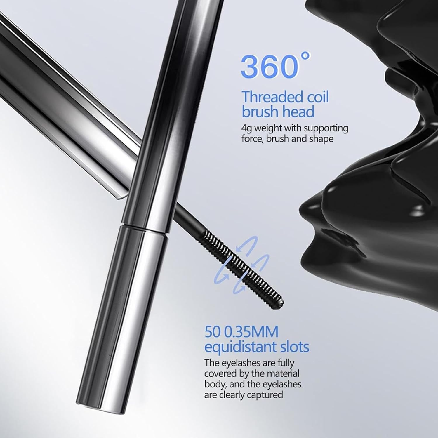 Mascara Curling & Volumizing Metal Wand Clump-Free