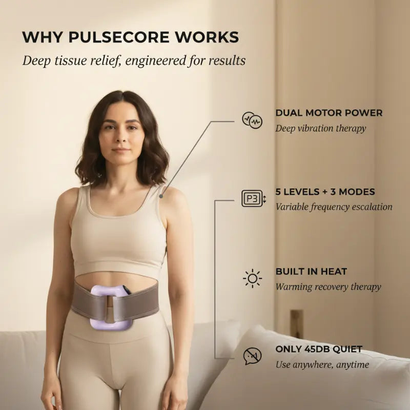 Massage Belt Hands-Free Vibration & Heat Adjustable Strap