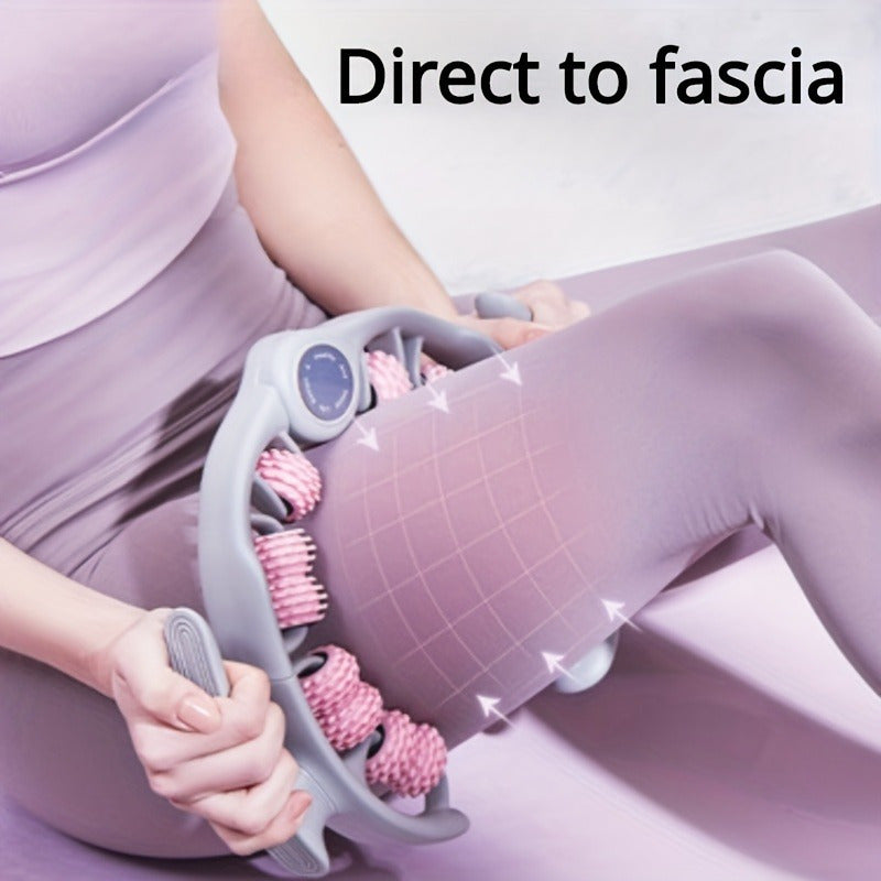 Massage Roller 14 Ribbed Rollers Ergonomic Leg Clamp