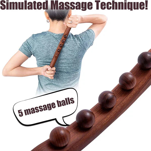 Massage Stick Beech Wood 5 Ergonomic Balls