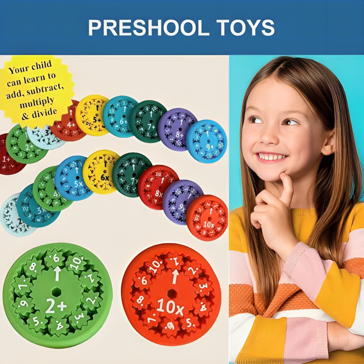 Math Fidget Set Colorful Spinning 9-Piece