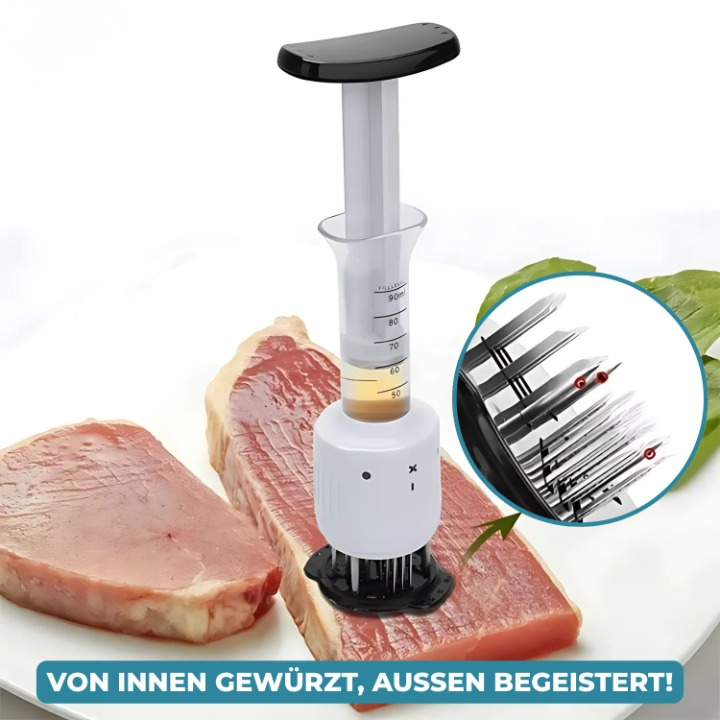 Meat Marinade Injector Integrated Tenderizer Blades Stainless Steel Needles