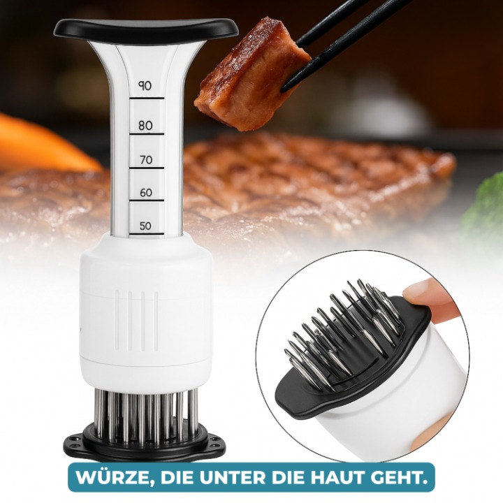 Meat Marinade Injector Integrated Tenderizer Blades Stainless Steel Needles