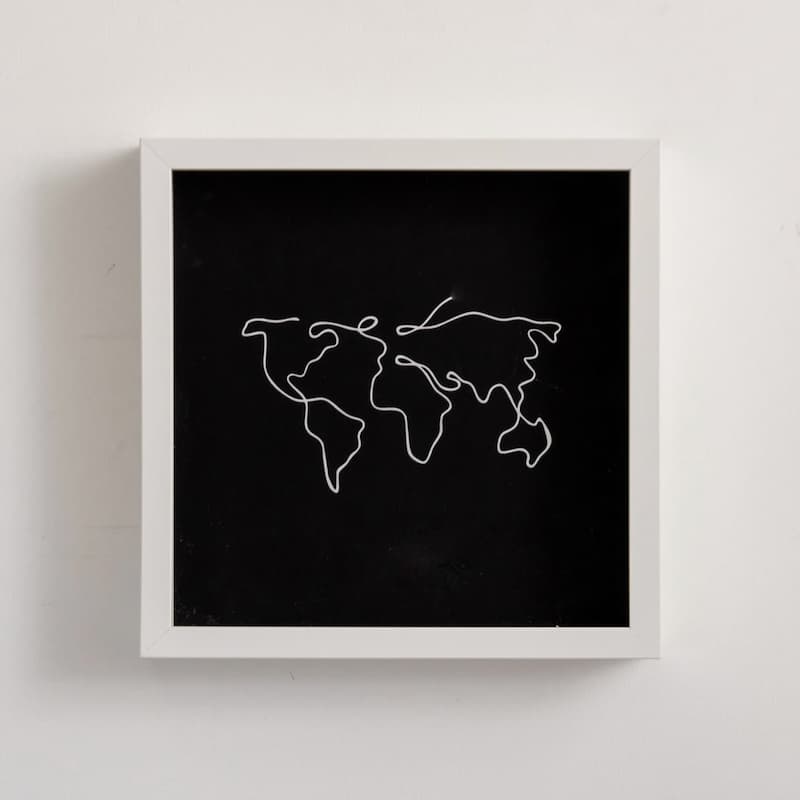 Memory Box World Map Design Glass Front Top Slot