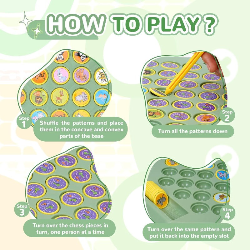 Memory Game Flip & Match Animals & Fruits