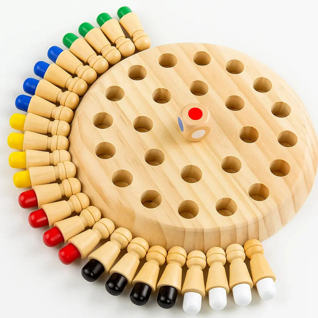 Memory Game Handcrafted Wood & Non-Toxic Paint