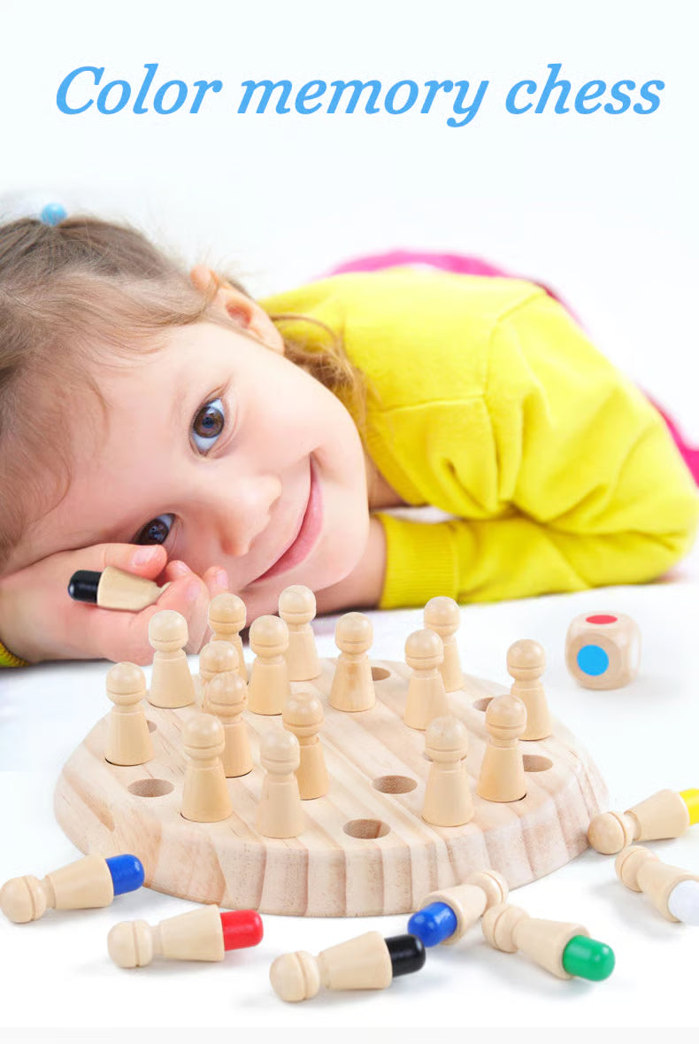 Memory Game Handcrafted Wood & Non-Toxic Paint