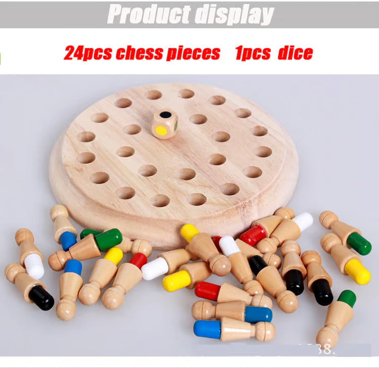 Memory Game Handcrafted Wood & Non-Toxic Paint