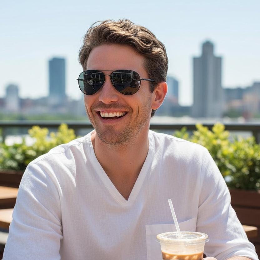 Men's Sunglasses Aviator Design UV Protection Lightweight Frame