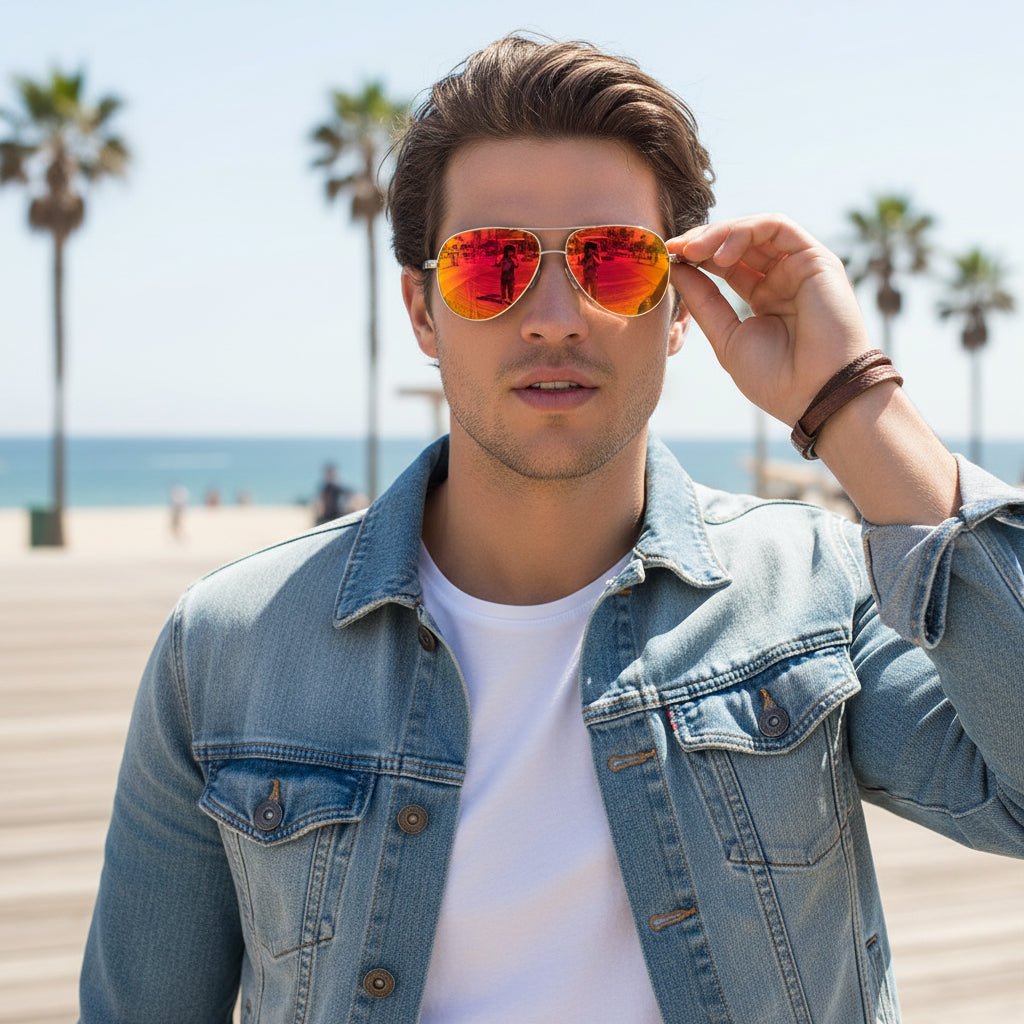 Men's Sunglasses Aviator Design UV Protection Lightweight Frame