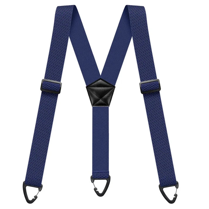 Men's Suspenders 1.5 Inch Wide X-Back Hook Clips
