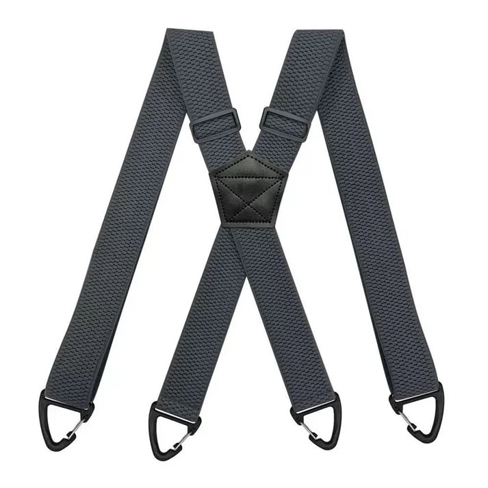 Men's Suspenders 1.5 Inch Wide X-Back Hook Clips