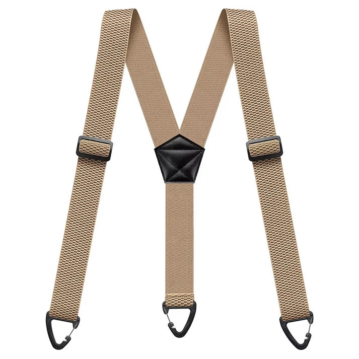 Men's Suspenders 1.5 Inch Wide X-Back Hook Clips