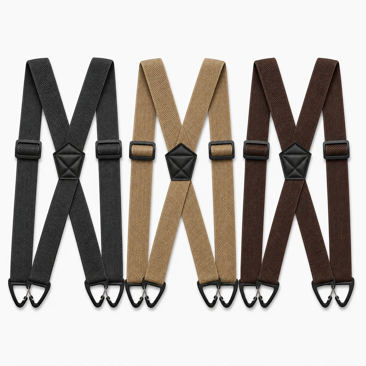 Men's Suspenders 1.5 Inch Wide X-Back Hook Clips