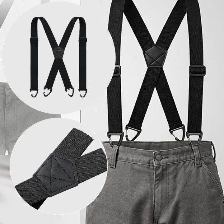 Men's Suspenders Elastic Polyester 4-Clip Adjustable