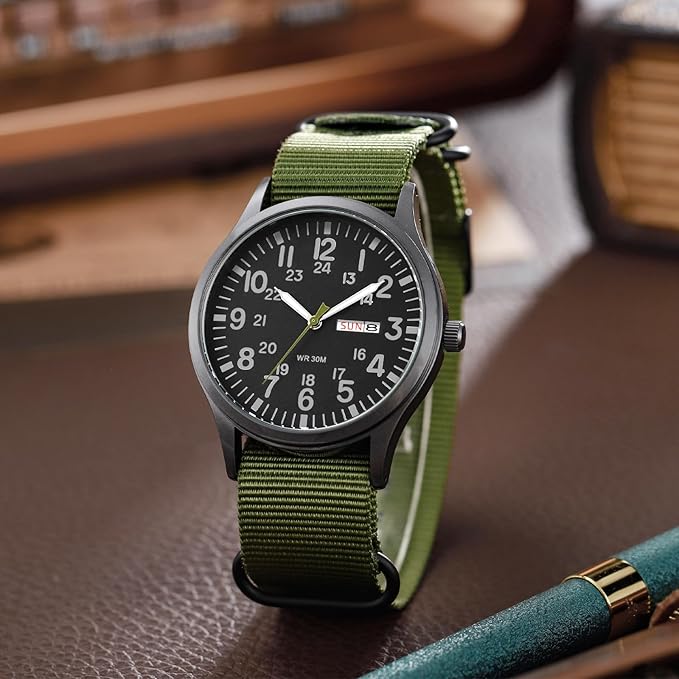 Men's Watch Military Style Waterproof Luminous Dial