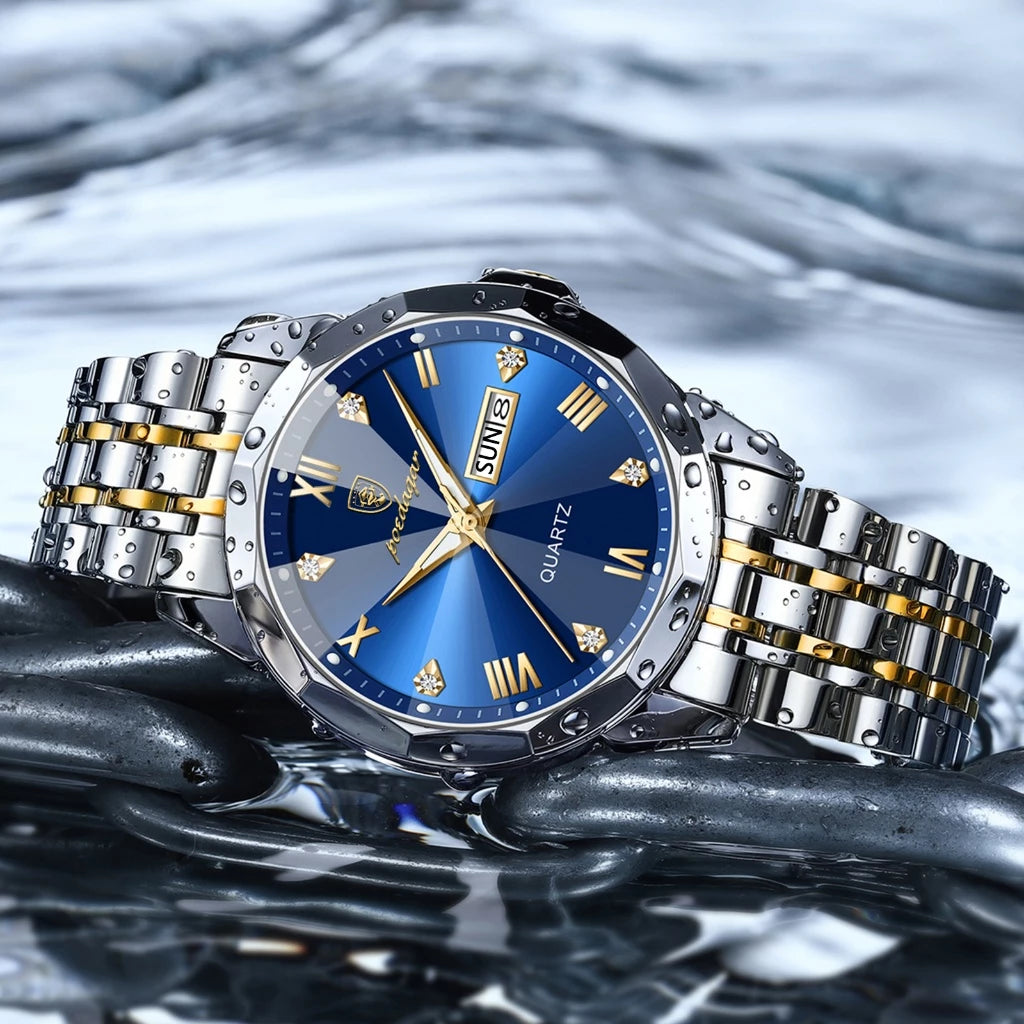Men's Watch Quartz Movement Stainless Steel Day-Date