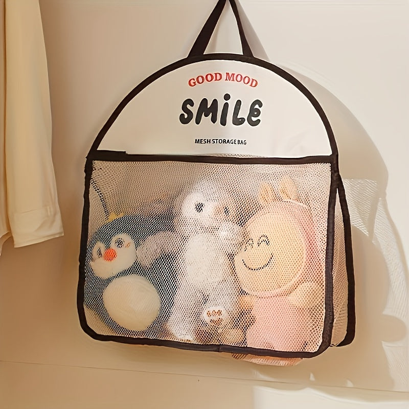 Mesh Storage Bag Breathable Foldable Metal Hooks