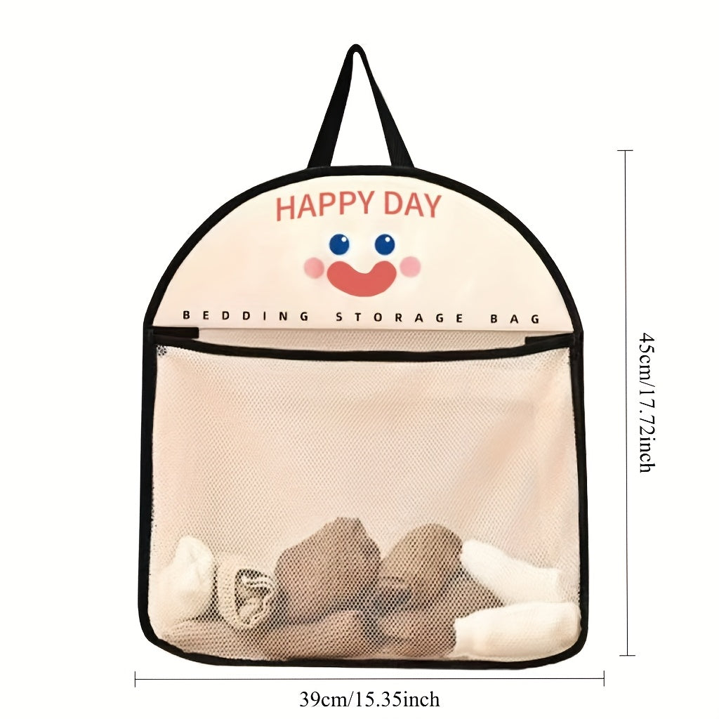 Mesh Storage Bag Breathable Foldable Metal Hooks