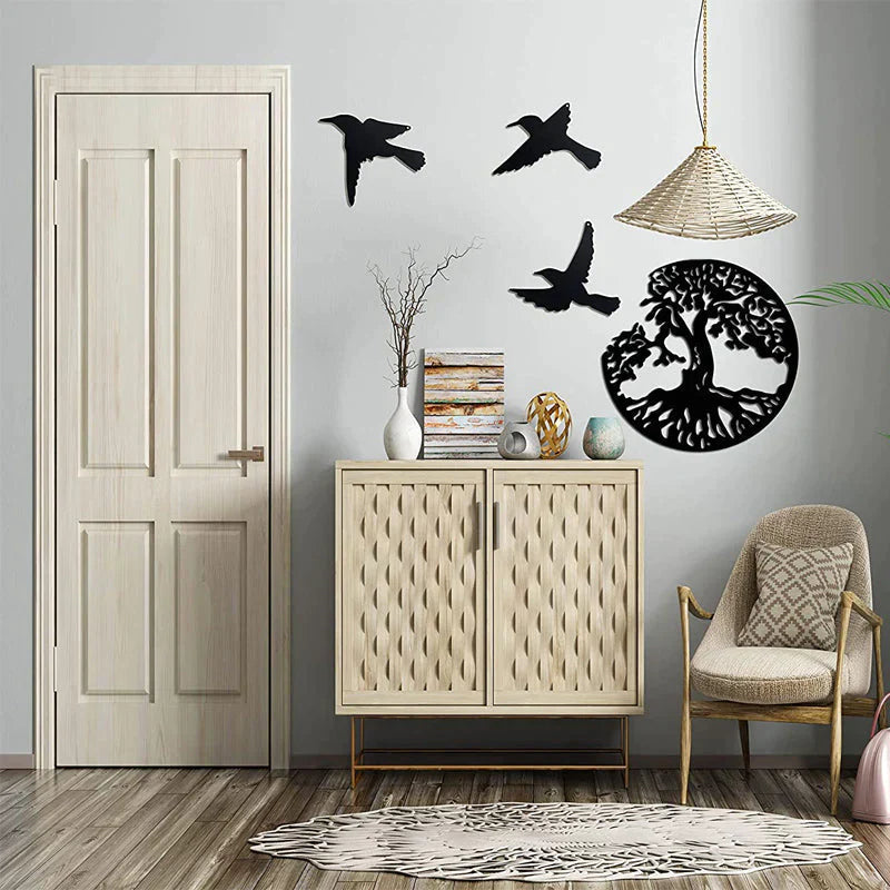 Metal Wall Art Tree Of Life With Birds