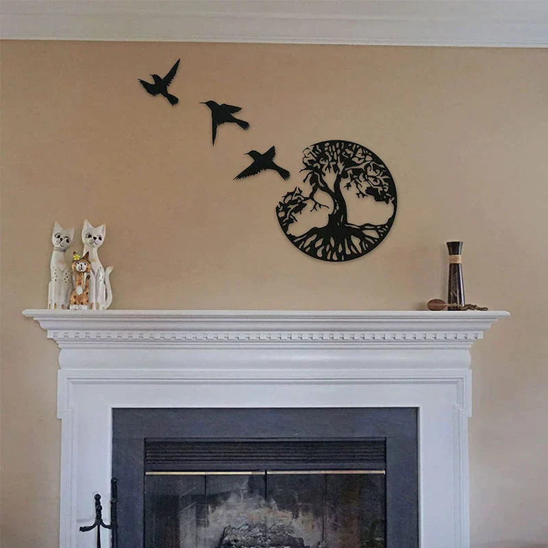 Metal Wall Art Tree Of Life With Birds