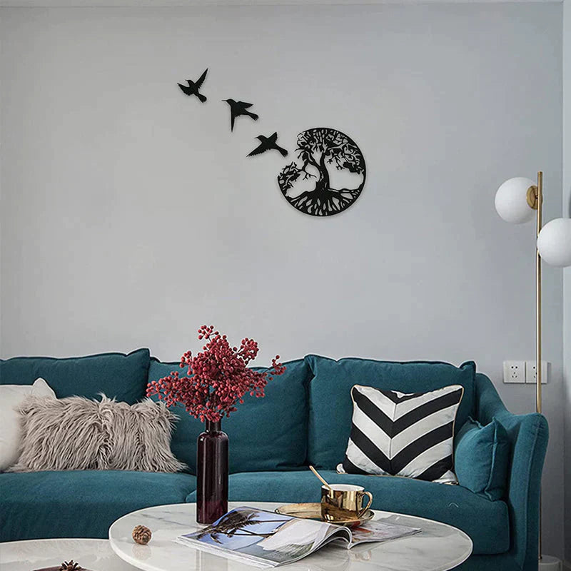 Metal Wall Art Tree Of Life With Birds