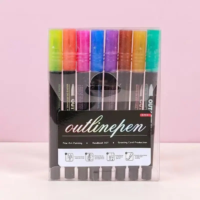 Metallic Marker Set Non-Toxic Ink Multi-Surface Ergonomic Grip