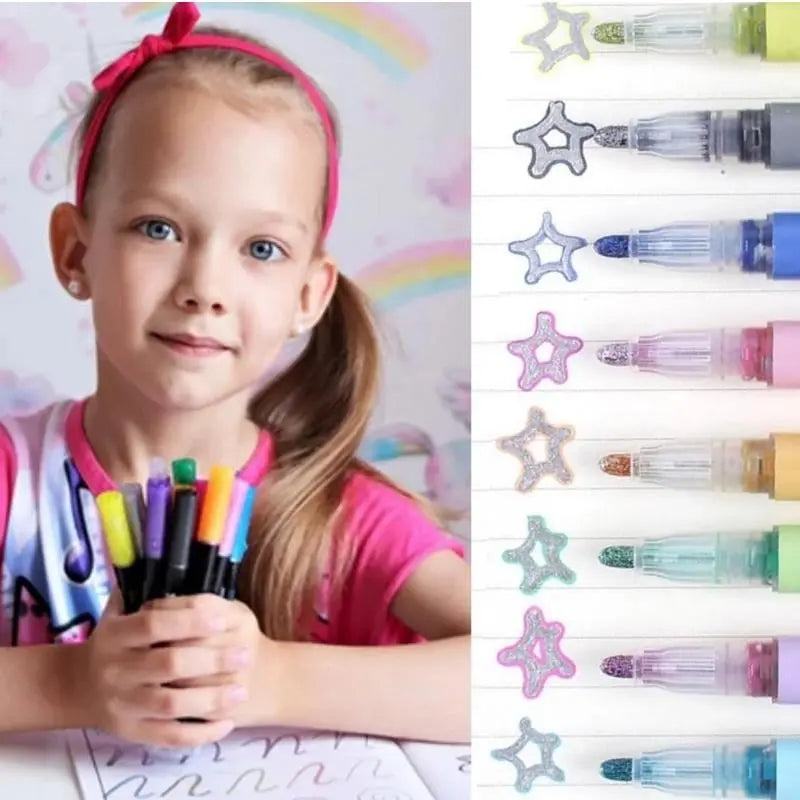 Metallic Marker Set Shimmering Fine Tip Non-Toxic