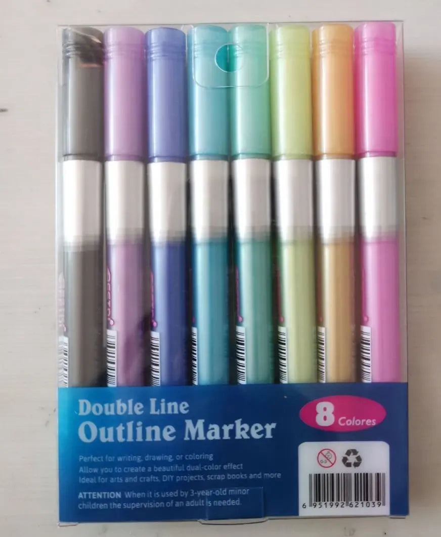 Metallic Marker Set Shimmering Fine Tip Non-Toxic