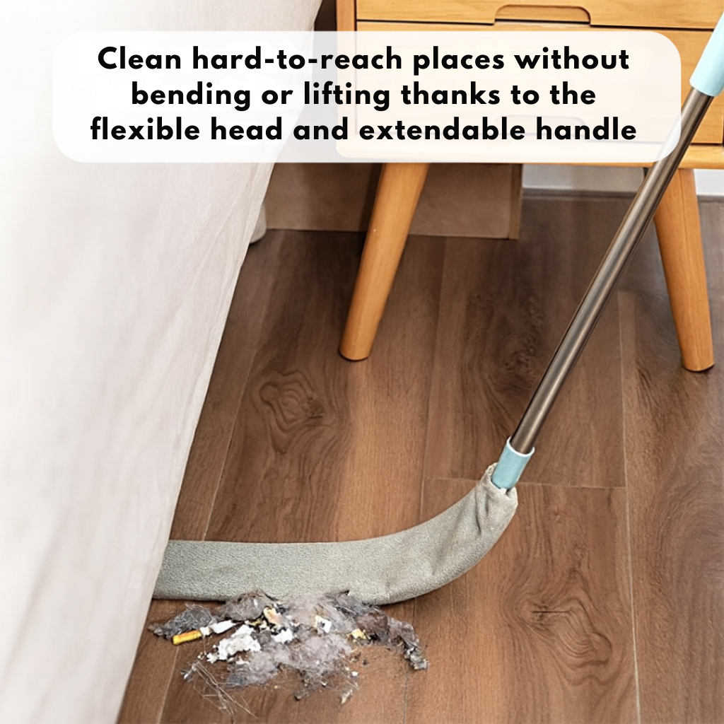 Microfiber Duster Flexible Head Stainless Steel Handle Machine-Washable Covers