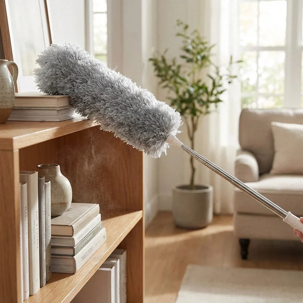 Microfiber Duster Telescopic Stainless Steel Handle Bendable Head