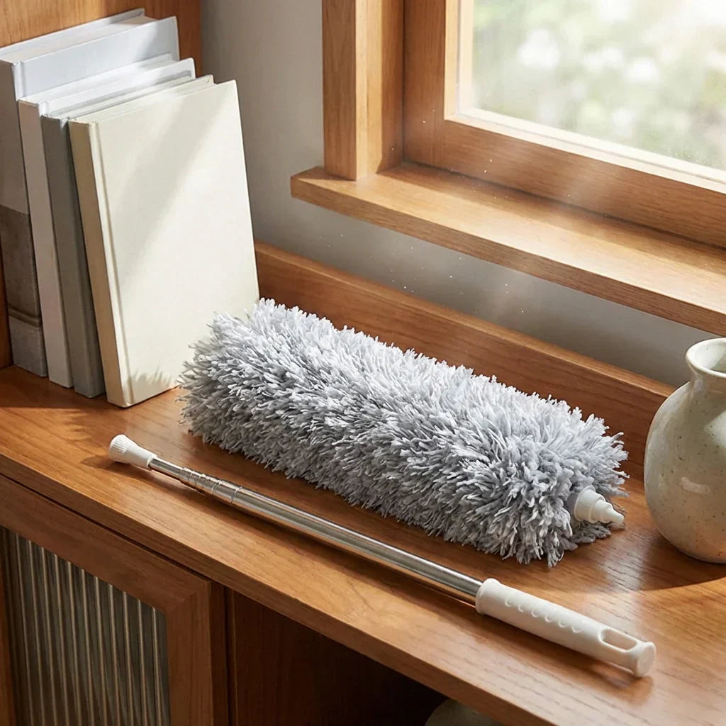 Microfiber Duster Telescopic Stainless Steel Handle Bendable Head