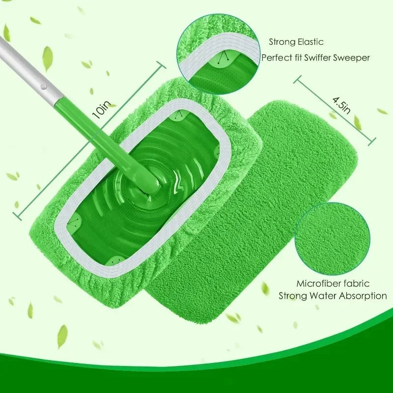 Microfiber Mop Pads Set of 6 Reusable Machine Washable