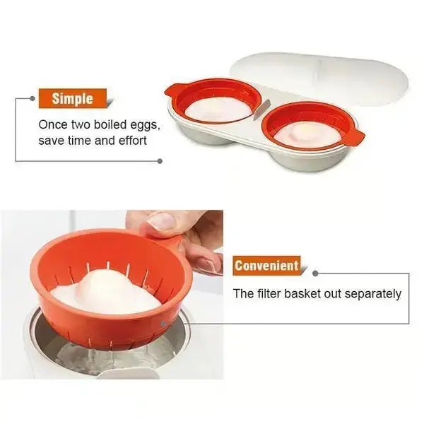 Microwave Egg Cooker Reusable Food-Grade Portable & Compact