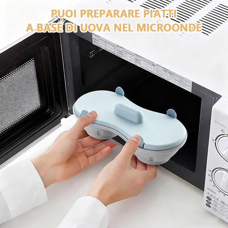 Microwave Egg Cooker Two-Layer Removable Drip Tray & Shell Holder