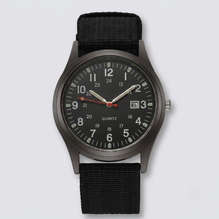 Military Watch Shock-Resistant Nylon Strap Water-Resistant 98 Ft