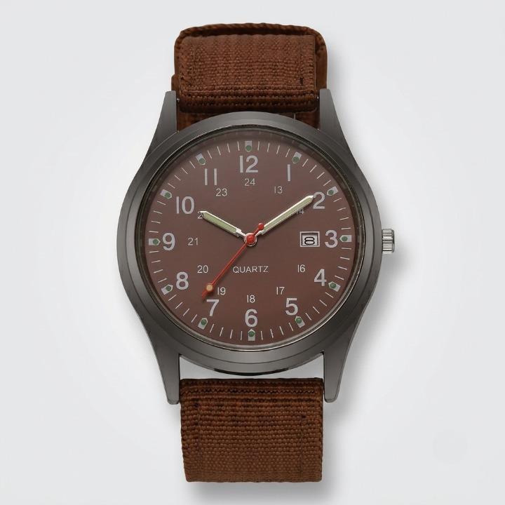 Military Watch Shock-Resistant Nylon Strap Water-Resistant 98 Ft