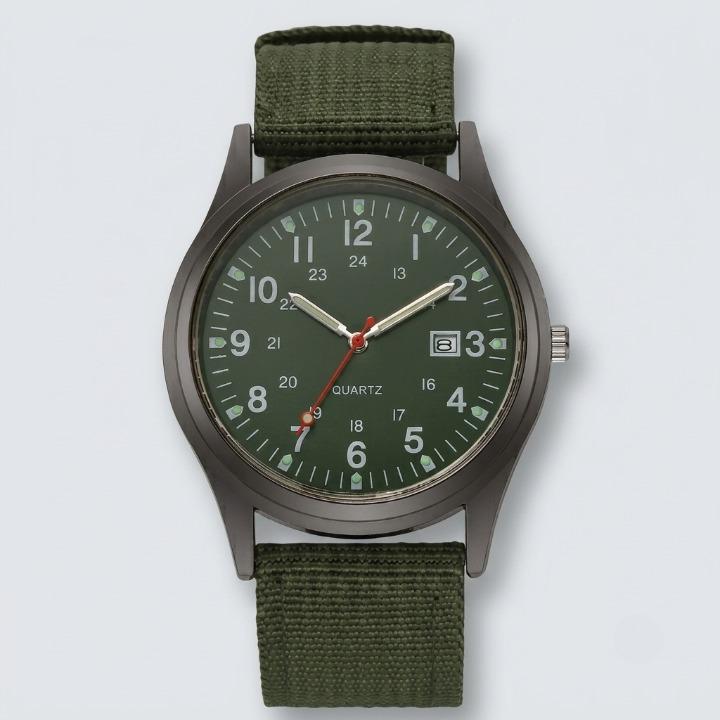 Military Watch Shock-Resistant Nylon Strap Water-Resistant 98 Ft