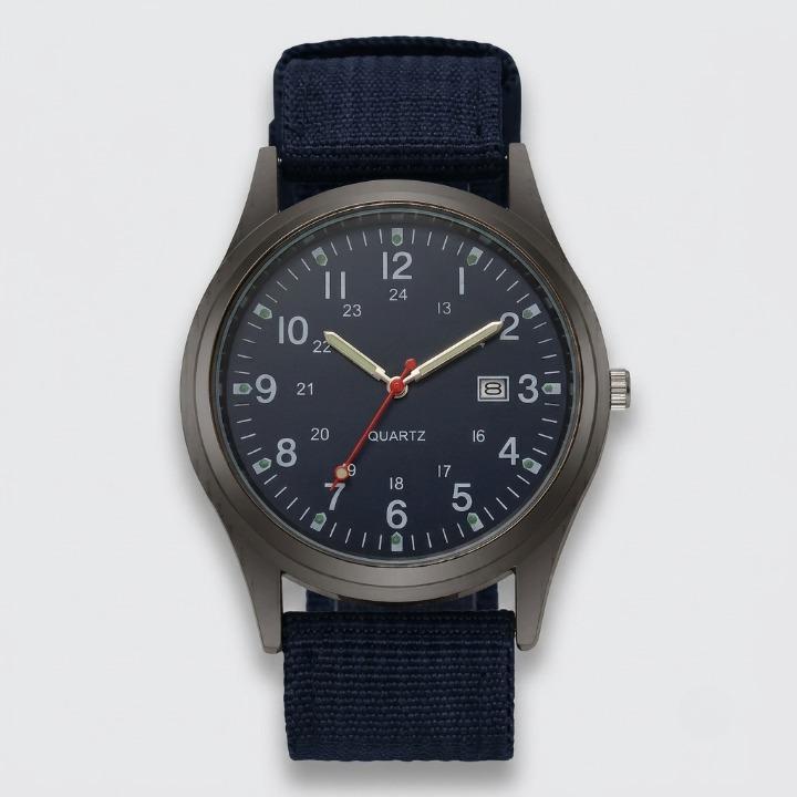 Military Watch Shock-Resistant Nylon Strap Water-Resistant 98 Ft