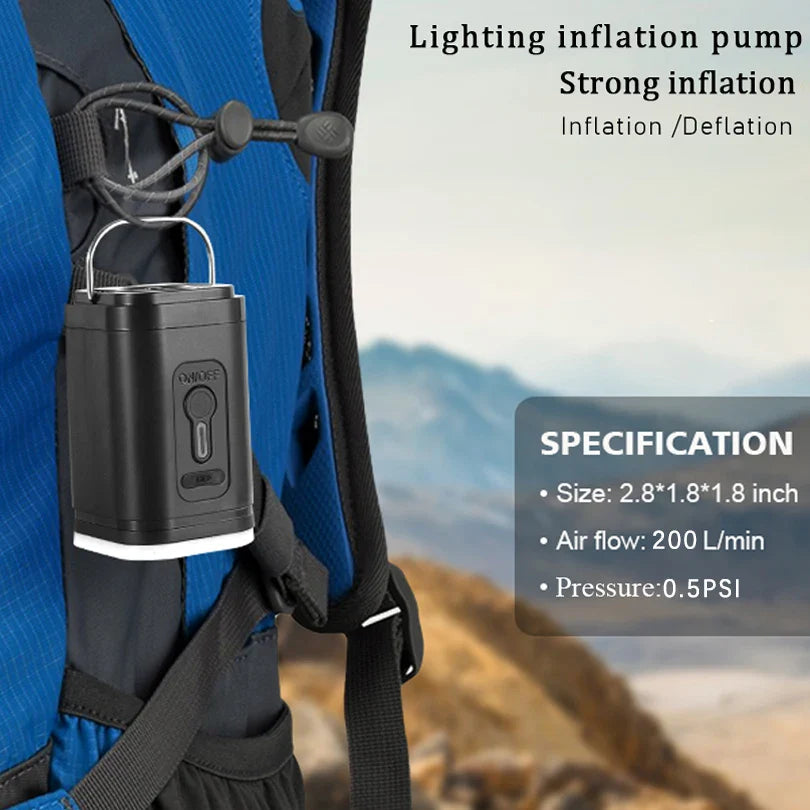 Mini Air Pump USB-C Rechargeable Portable 5 Nozzles