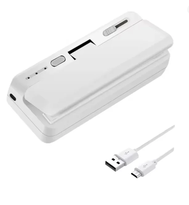 Mini Bag Sealer Cordless USB Rechargeable Built-In Cutter